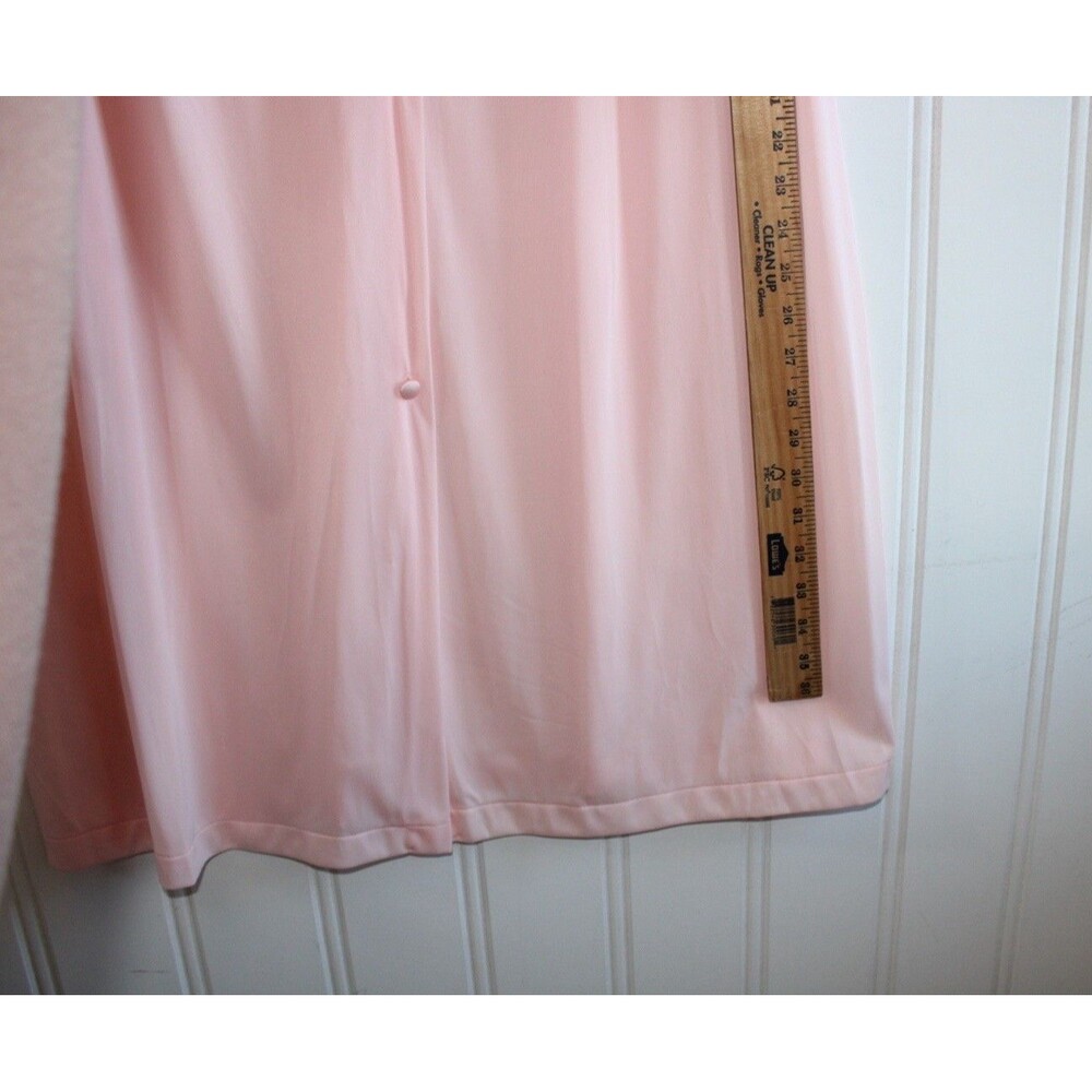 Vanity Fair Vintage Pink Satin Dressing Gown L Cottagecore Y2K Coquette Lace USA - Picture 5 of 9